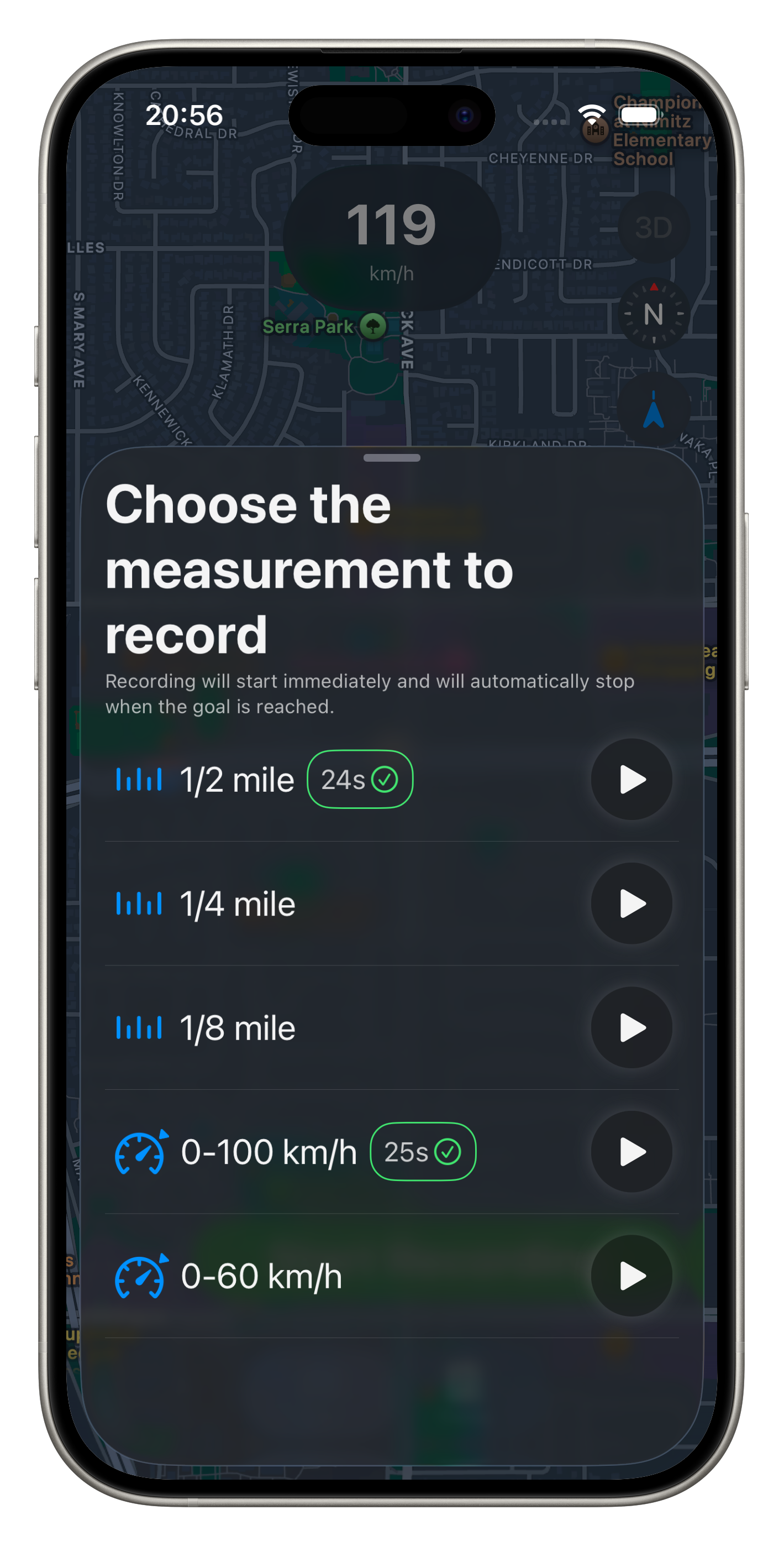 Measure the performance screen