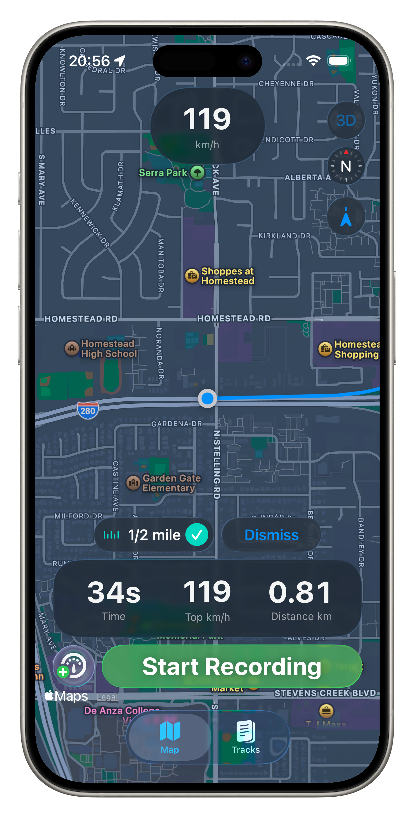 Track your results screen