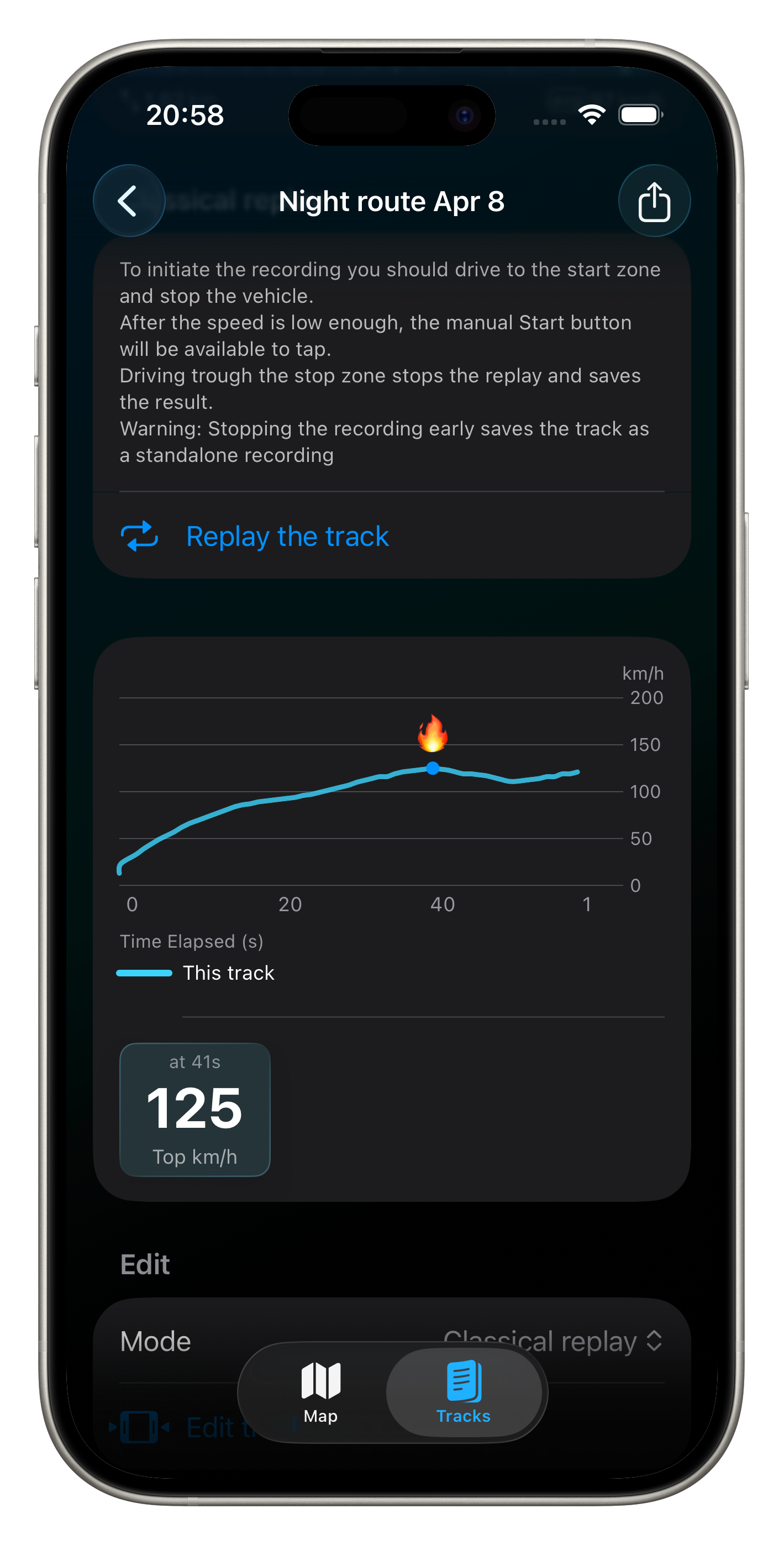 Compare statistics screen